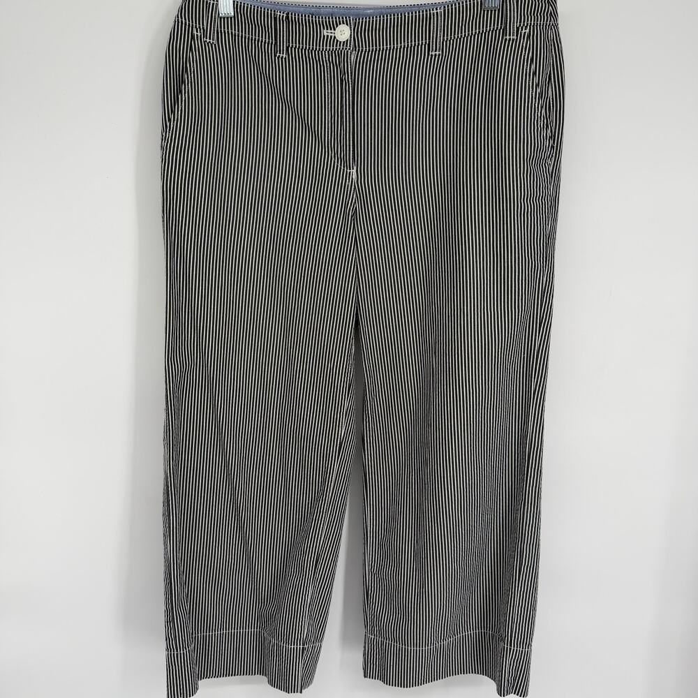 Talbots The Dock Pants Women’s 6 Straight‎ Leg Stripped Nautical Cropped Preppy
